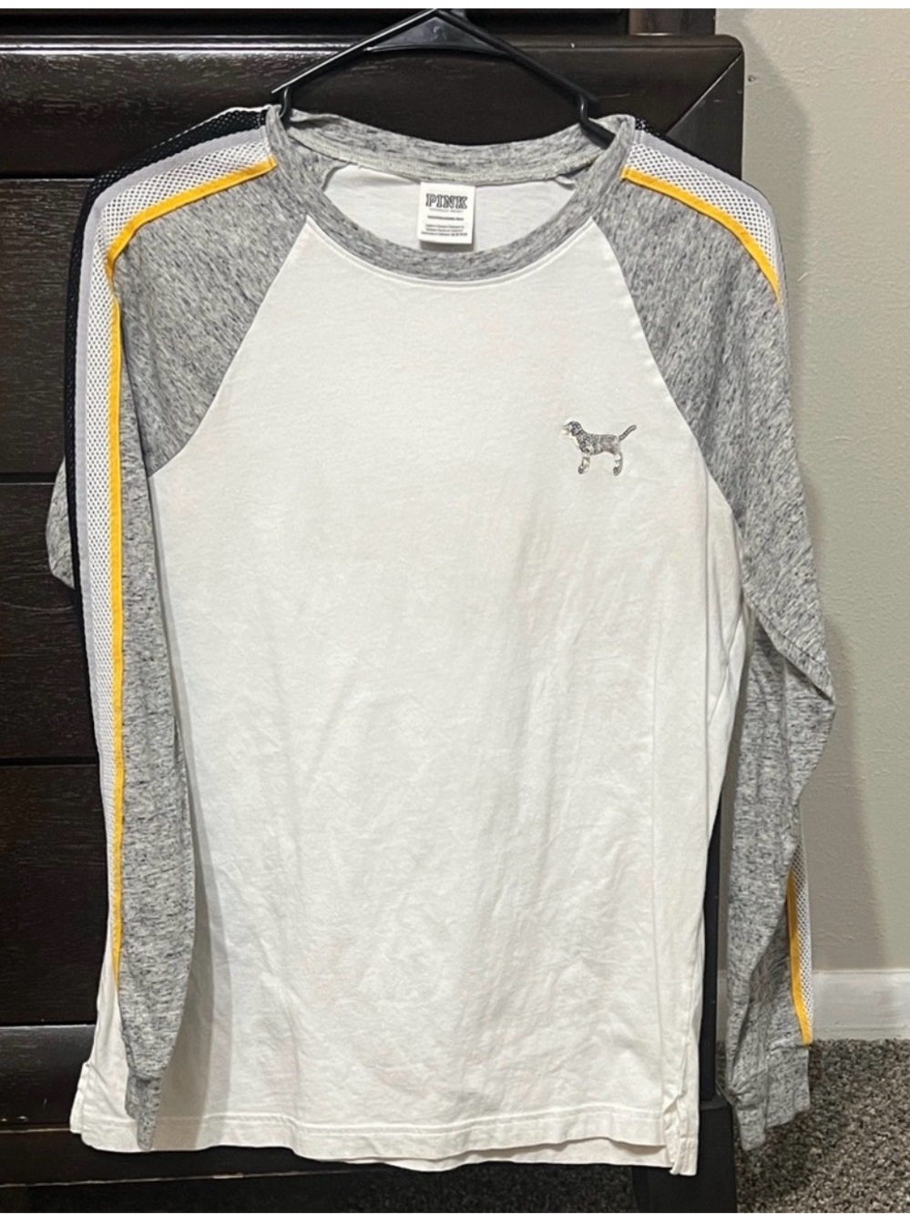 PINK Victoria's Secret White & Heather Gray Raglan Top with matching leggings